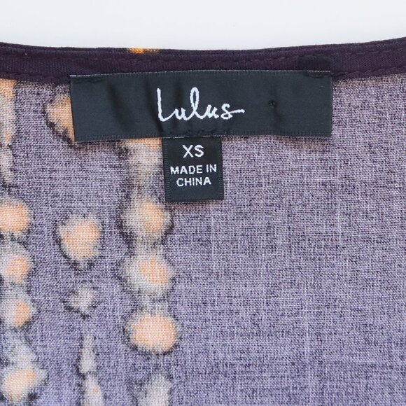 Lulus Adventuresome Dark Purple & Orange Tie-Dye Long Sleeve Romper Size XS - Picture 7 of 14